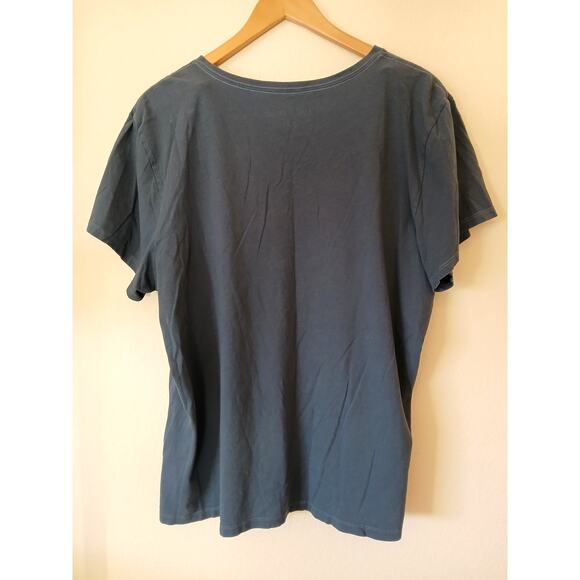 Life is Good Route Sign Ride On Blue V-neck Crusher Tee - Picture 2 of 5